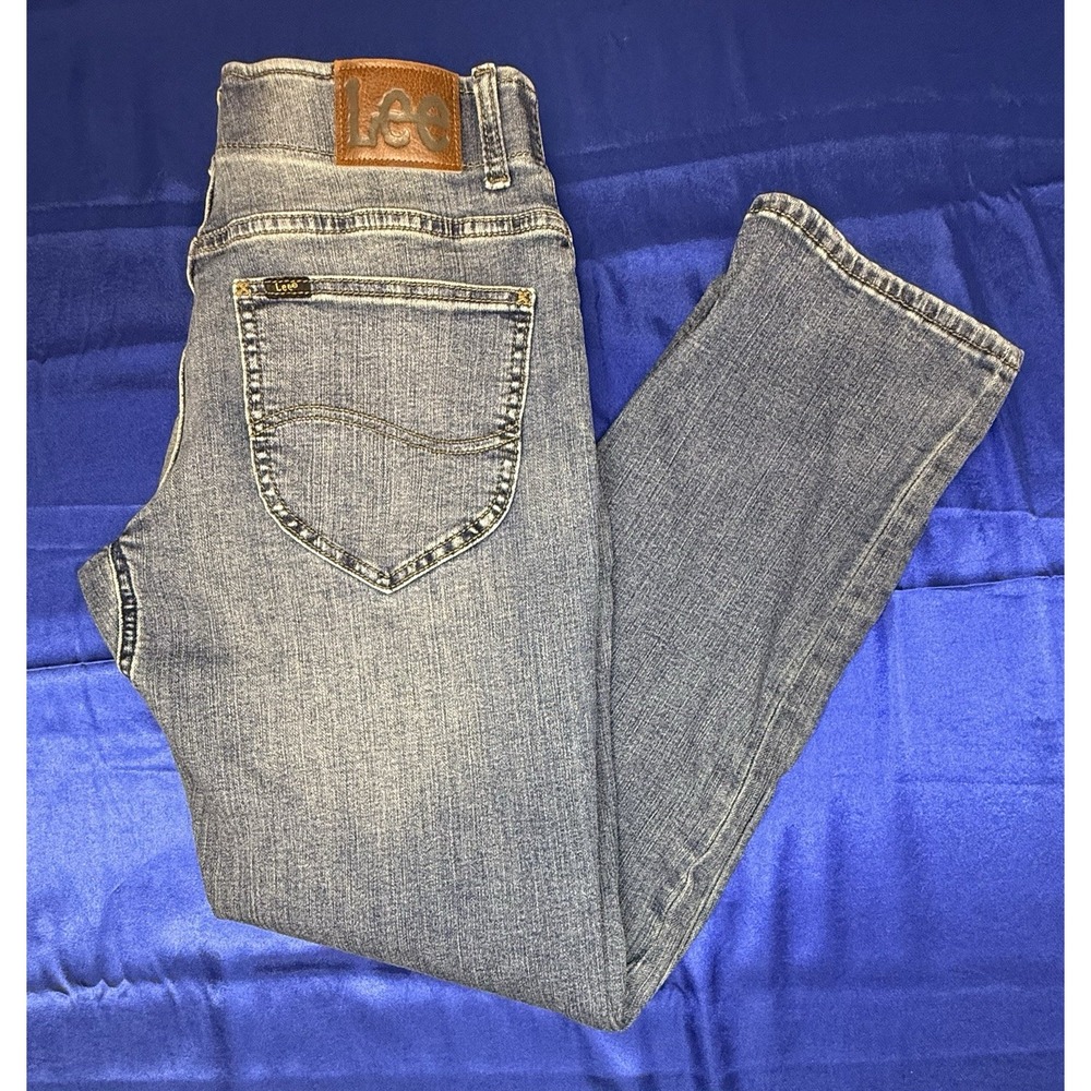 Lee Extreme Motion Straight Tapered Leg Mens 32x30 (30x29) Blue Stretch Jeans